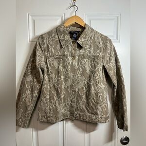 2/$40 Denim & Co. Embroidered Cotton Jacket Size Small